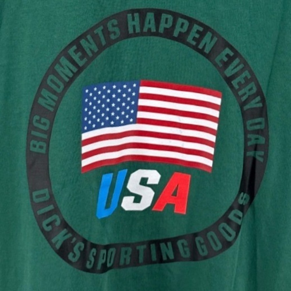 DSG Mens USA Graphic T-Shirt Green Short Sleeve Cotton Crewneck DSG24100 Small - Picture 3 of 8